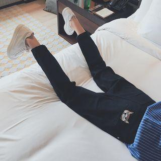 Fox Embroidered Slim Fit Pants