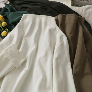 Brushed Mock-neck Plain Top In 5 Colors