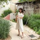 Notched-collar Long Shirtdress