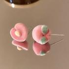 Peach Asymmetrical Earring 1 Pair - Pink - One Size