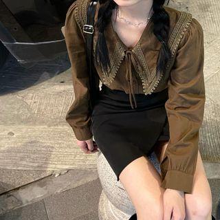 Collared Blouse / Mini Skirt