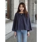Tie-front A-line Blouse