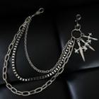 Cross Layered Alloy Jeans Chain Silver - One Size