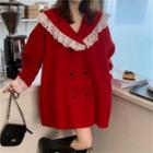 Double Breasted Coat Red - One Size