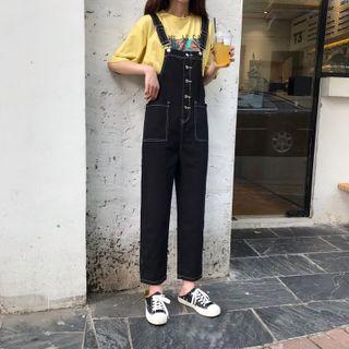 Contrast Stitching Straight Leg Jumper Jeans