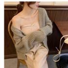Open-front Cardigan / Knit Tube Top