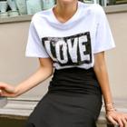 Love Lettering Sequined T-shirt