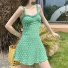 Short-sleeve T-shirt / Patterned Overall Dress