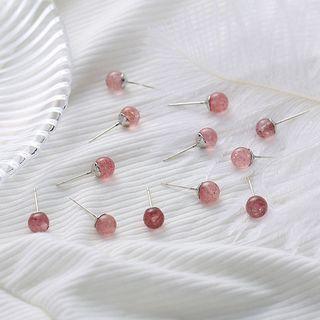 Bead Stud Earring E353 - S925 Silver Needle - Earring - One Size