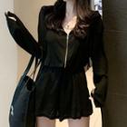 Hooded Long-sleeve Playsuit