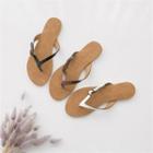 Buckled Faux-leather Flip-flops