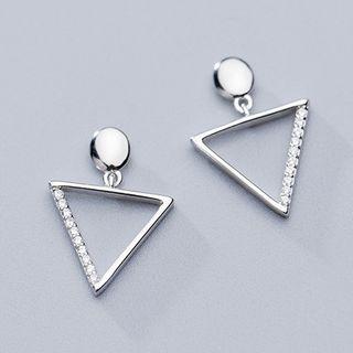 925 Sterling Silver Triangle Dangle Earring S925 Silver - Earring - One Size