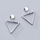 925 Sterling Silver Triangle Dangle Earring S925 Silver - Earring - One Size