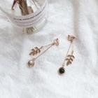 Bead & Alloy Branches Dangle Earring