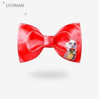 Fortune Cat Print Bow Tie