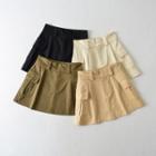 Pocket Plain Mini A-line Cargo Skirt