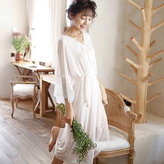 3/4-sleeve Midi Sleep Dress