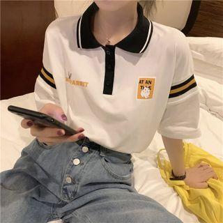 Short-sleeve Stripe-side Polo Shirt