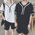 Couple Matching Sailor Collar Short-sleeve T-shirt / Shorts