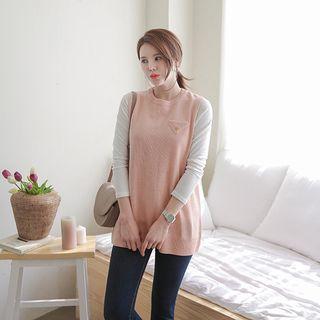 Crewneck Pastel Color Knit Vest