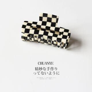 Checker Hair Clamp 01# - Square - Black & White - L