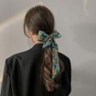 Flower Print Fabric Hair Tie