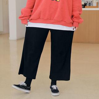 Band-waist Knit Wide Pants