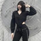 Asymmetric Puff-sleeve Blouse