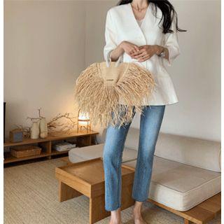 Lapeless Slim-fit Linen Jacket