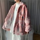 Tie-dyed Fleece Single-breasted Jacket