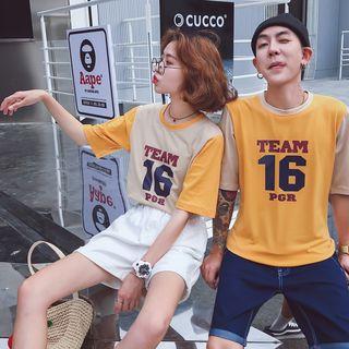 Couple Match Lettering Short-sleeve T-shirt