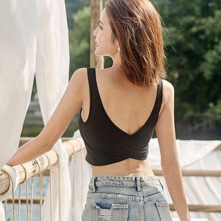 Open-back Padded Crop Tank Top