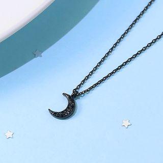 Moon Necklace Black - One Size