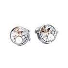 High-end Fashion Punk Rotatable Movement Cufflinks Silver - One Size