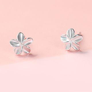 925 Sterling Silver Flower Earring Silver - One Size