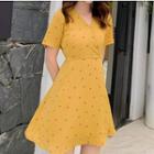 Floral V-neck Mini A-line Dress