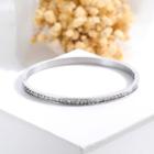 Simple And Fashion Geometric 316l Stainless Steel Bangle With Cubic Zirconia Silver - One Size