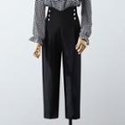 Wide Leg Dress Pants / Tie Neck Blouse