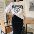 Letter Printed Napped Sweatshirt