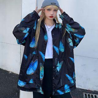 Butterfly Print Shirt Jacket