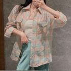 Plaid Shirt / Camisole Top / Sweatpants