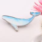 Metal Whale Brooch 475 - Whale - Blue - One Size