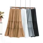 Frill-trim Pleated A-line Skirt