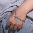 Tag Alloy Bracelet Silver - One Size