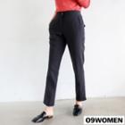 Plus Size Flap-pocket Straight-cut Dress Pants