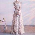 Short-sleeve / Off-shoulder / Sleeveless A-line Lace Cocktail Dress