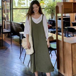 Spagehtti-strap Maxi Dress / Round-neck Top