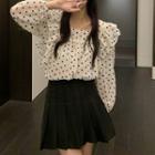 Dotted Blouse Black Dot - Beige - One Size