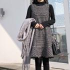Sleeveless Patterned Knit Mini Dress