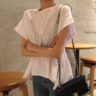 Short-sleeve Open-back Asymmetrical Top